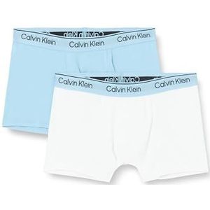 Calvin Klein 2 stuks Trunk 452 boxershorts voor jongens (1 stuk), Druppelblauw/wit PVC