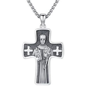 ZIPPICE Kruisbeeld / aartsengel St Michael/Aartsengel St Raphael/St Christopher/St Jude halsketting van 925 sterling zilver met religieus amulet hanger beschermende ketting voor dames en heren,