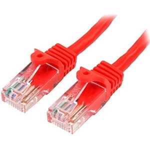 StarTech.com Cat5e UTP netwerkkabel zonder haken, 2 m, RJ45 ethernet-kabel met knikbescherming, M/M, rood