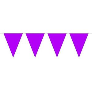 Slinger met 15 driehoekige wimpels, kunststof, maat XL, 10 m, violet
