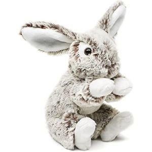 Uni-Toys - Haas met slappohren, klein - donkerbruin gemêleerd - superzacht - 15 cm hoog - pluche konijn - pluche dier, knuffeldier