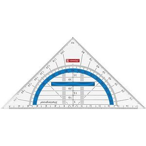 Brunnen 104975933 Colour Code Geometrische driehoek voor school en kantoor, 16 cm, onbreekbaar, ergonomische handgreep, blauw/azuurblauw