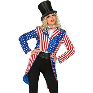 Widmann - USA Parade voor dames, tuinuniform, sterren en strepen, Amerikaanse vlag, carnavalskostuum, themafeest