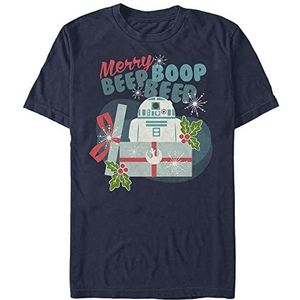 Star Wars Beep R2 Merry Organic T-shirt met korte mouwen uniseks, Navy Blauw