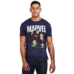 Marvel Iron Man Repeat T-shirt heren, marineblauw, L, Marine.