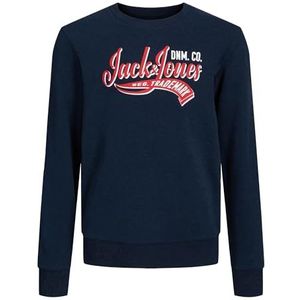 JACK & JONES Jjelogo Ss24 Ln Sweatshirt met ronde hals en 2 kraag voor heren, marineblauw blazer