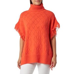 aleva Poncho en tricot Gaya pour femme, Orange, M-L
