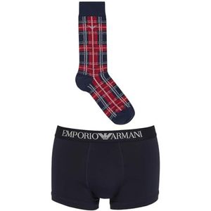 Emporio Armani Emporio Armani Tartan Mix Trunks Herencadeauset + sokken (1 stuk), Marine/Check