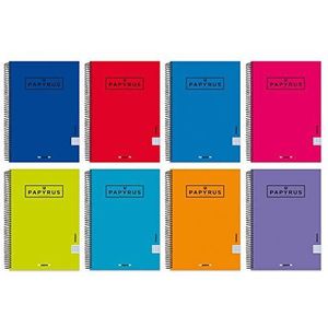 Unipapel Uniclasic 98453098 notitieboek, spiraalbinding, grootte 4, 80 vellen, 1 regel, 90 gram, verschillende kleuren, 5 stuks
