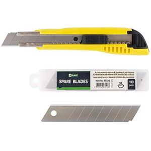 D.RECT 2055 Set Cutter | Afbreekmessen van roestvrij staal | Cutter Vervangende Messen | Metalen tapijtmes | Bladgeleiding | Zakmes Groot 18 mm | 10 messen