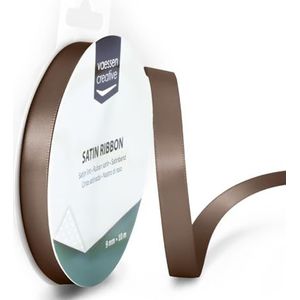 Vaessen Creative Satijnen lint, 9 mm x 10 m, chocoladebruin