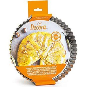 Decora, 0070015 taartvorm met afneembare bodem van anti-aanbakstaal, rond, Ø 20 x H 3,5 cm, vergemakkelijkt het losmaken van taarten, professioneel design.