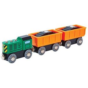 Hape Diesel Goederentrein 5-delig Groen/Oranje/Zwart