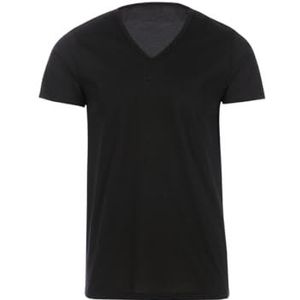 Trigema heren v-shirt slim fit, zwart (008)