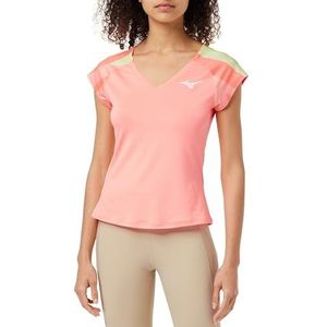 Mizuno T-shirt met opschrift ""Release"" dames, Candy Coral