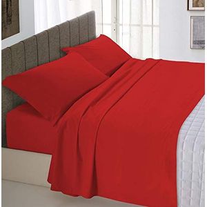 Italian Bed Linen Max Color Beddengoedset, 100% katoen, rood, tweepersoonsbed