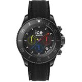 Ice-Watch ICE Chrono Herenhorloge met gestructureerde siliconen armband (Large - 44 mm), Zwart