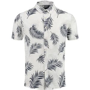 KEY LARGO Activity 1/2 overhemd met patroon voor heren, Blauw, 3XL