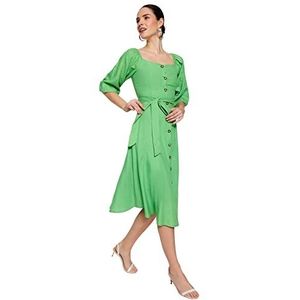 Trendyol jurk met een knoop voor dames, Groen