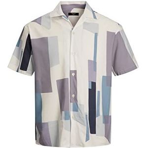 JACK & JONES PLUS Jprblamotive Print Resort Shirt S/S PS Chemise pour Homme, Marine/Fit : coupe ample, 4XL