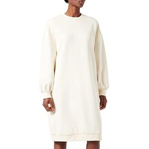 Urban Classics Oversized midi-jurk voor dames, bio-jurk met ronde hals, Whitesand