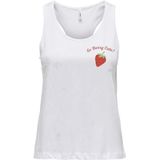 ONLHENNY Life REG S/L JRS tanktop, helder wit bessen, XL, Bright White Berry