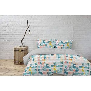 Italian Bed Linen Beddengoedset Watercolor Wt06, voor tweepersoonsbed, 100% katoen, meerkleurig