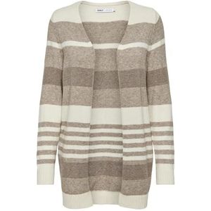 ONLY Damesvest, Whitecap grijs/strepen: beige/cappuccino gemêleerd