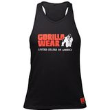 Gorilla Wear Klassieke fitness-tanktop – zwart – bodybuilding sport vrije tijd met lichte en comfortabele logoprint voor optimale beweging – van katoen