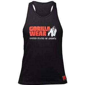 Gorilla Wear Klassieke fitness-tanktop – zwart – bodybuilding sport vrije tijd met lichte en comfortabele logoprint voor optimale beweging – van katoen