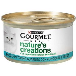 Purina Gourmet Nature's Creations kattenvoer, rijk aan tron, vulling met pomodori en ri, 24 latex 85 g