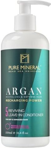 Leave-in arganolie conditioner 350 ml / 11,8 Fl.Oz verrijkt met pure dode zeemineralen en natuurlijke Marokkaanse arganolie voor droog haar