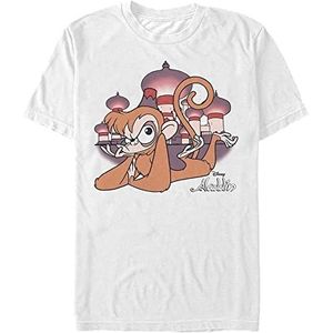 Disney Aladdin Abu Comp Organic T-shirt à manches courtes unisexe, Blanc., S