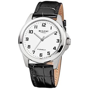 Regent Klassiek horloge 11020043, zilver/zwart, klassiek, Zilver/zwart, Klassiek