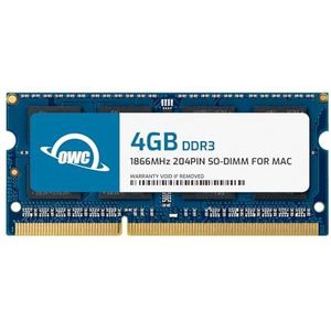 OWC 4 GB (1 x 4 GB) 1867 MHz DDR3 So-DIMM PC3-14900 204 Pin CL11 extra geheugen, (1867DDR3S4GB)
