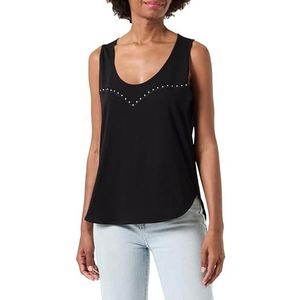 Pinko Duplicity Débardeur Jersey Brodé Débardeur Femme, Z99_Noir Limousine, XL