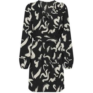 ONLY Onlnova Life Elite L/S Siri Dress AOP Damesjurk, Zwart/Oranje: 601 Nep Zebra, XL, Zwart/Oranje: 601 Valse Zebra, XL