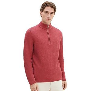 TOM TAILOR 1038243 heren sweater, 32621 – Bordeaux rood gemengd verbrand