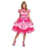 disguise Dames Super Mario Deluxe Princess Peach Fancy Dress Kostuum Medium