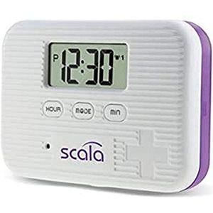 scala Pilulier avec minuteur 6 compartiments et 5 alarmes Blanc
