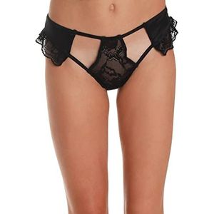 OW Intimates rozet dames slip string, SCHWARZ