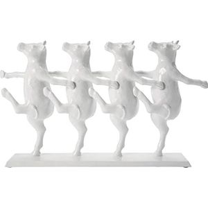 Kare Design Dancing Cows decoratief figuur, wit, koe dier, decoratie voor woonkamer, slaapkamer, 23 x 40 x 7 cm