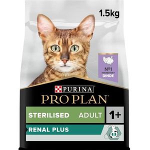 PRO PLAN Sterilised - rijk aan kalkoen - 1,5 kg - droogvoer voor volwassen katten