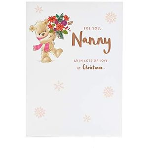 Kerstkaart voor oma - schattige kerstkaart voor oma - kerstkaart met schattige beer - cadeaukaart voor haar - kerstcadeaus voor oma