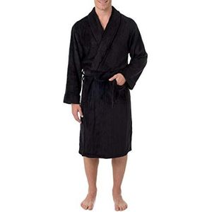 Izod Zachte en comfortabele fleece badjas met vallende naald voor heren, zwart.