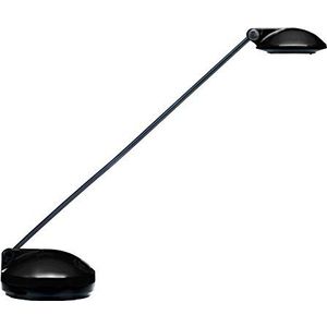 Unilux Joker halogeen bureaulamp, 35 W, 900 lumen, scharnier, dimbaar, met touch-schakelaar, 53 x 11 x 15 cm, zwart