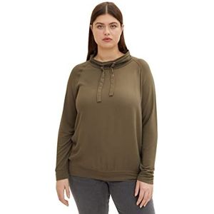 TOM TAILOR Dames Sweat-shirt Plusize 1035013, 18123 - Tarmac Khaki, 50