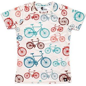 Hoopoe DryClim Hardloopshirt voor dames, korte mouwen, sportief, origineel, leuk fietsen, Wit.