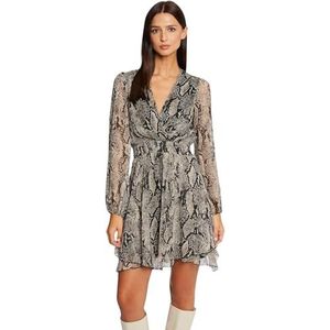 Morgan 232-ripyth damesjurk, Beige