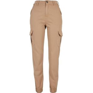 Urban Classics Cargobroek voor dames met hoge taille, effen beige